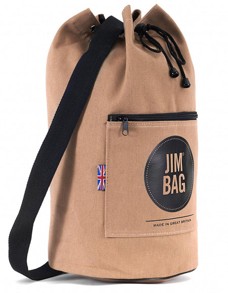 Camel & Black Duffle Bag