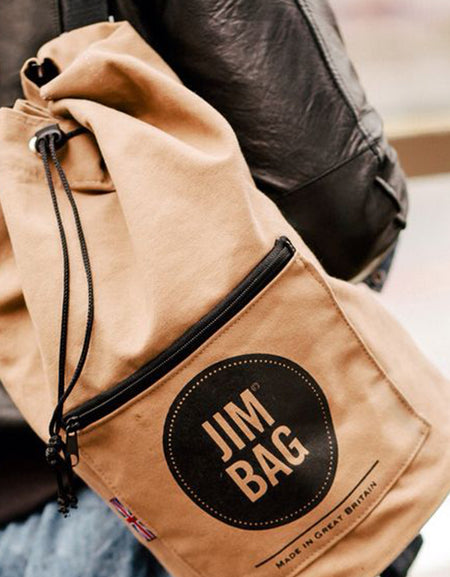 Camel & Black Duffle Bag