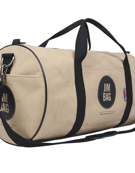 Camel & Black Holdall Bag