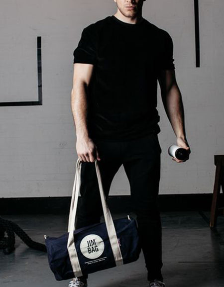 Navy & Cream Barrel Bag