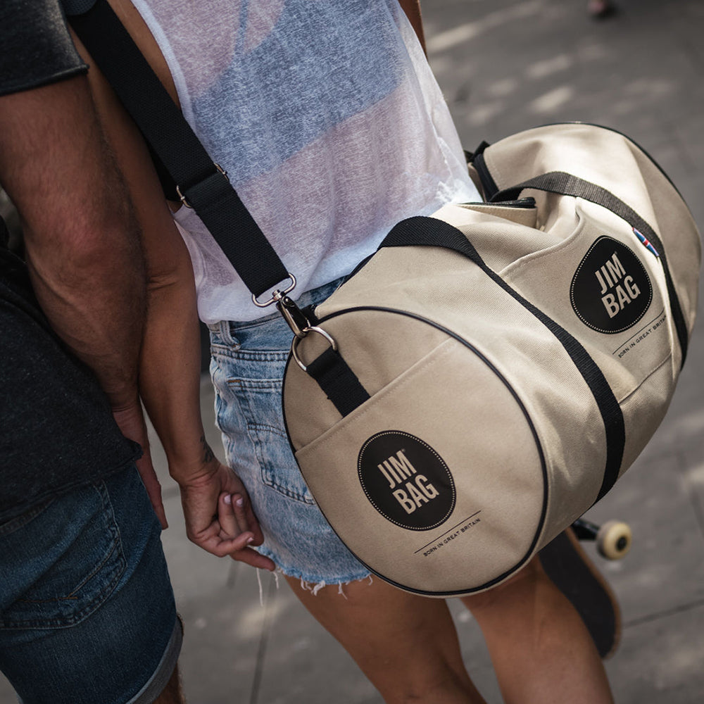 Camel & Black Holdall Bag