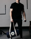 Navy & Cream Barrel Bag